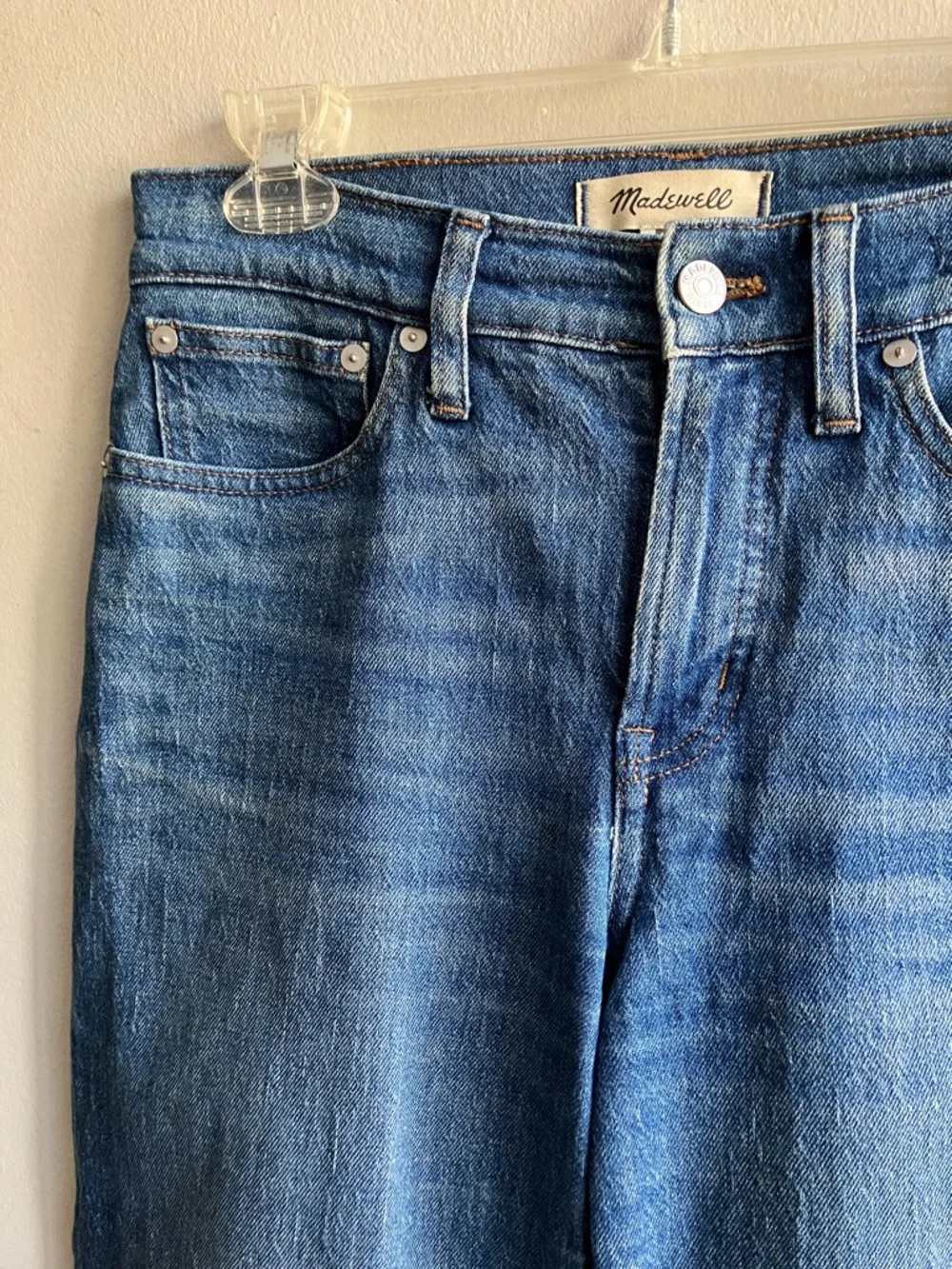 Madewell Perfect Vintage Wide Leg Jeans Size 26P Medium Wash High Rise Denim - Picture 8 of 14